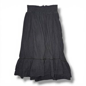 Black Maxi Lace Up Skirt